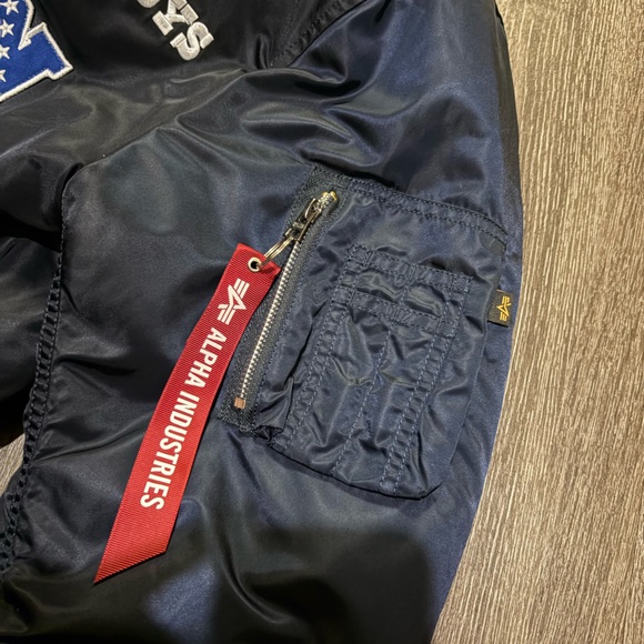 DALLAS COWBOYS X ALPHA X NEW ERA MA-1 BOMBER JACKET NWT SIZE M - Picture 5 of 10